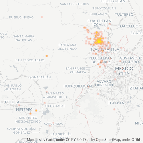 52900 Mapa de calor de densidad empresarial