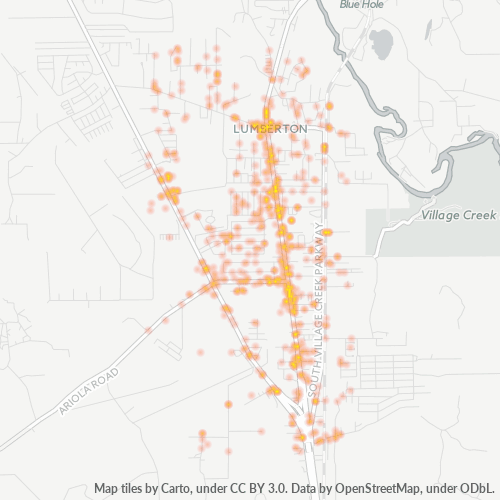 77657 Business Density Heatmap