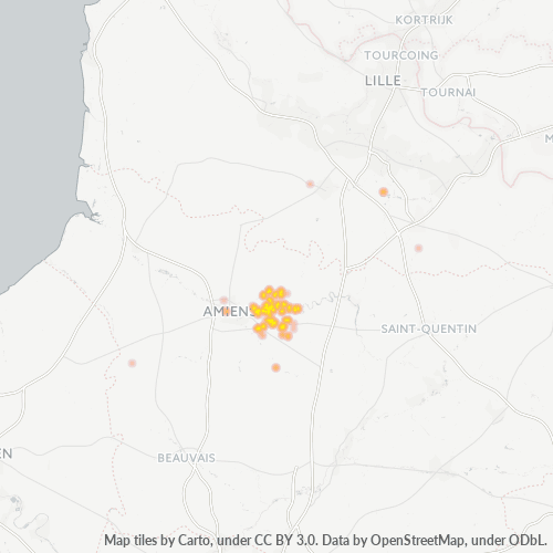 Carte de chaleur pour code postal 80800